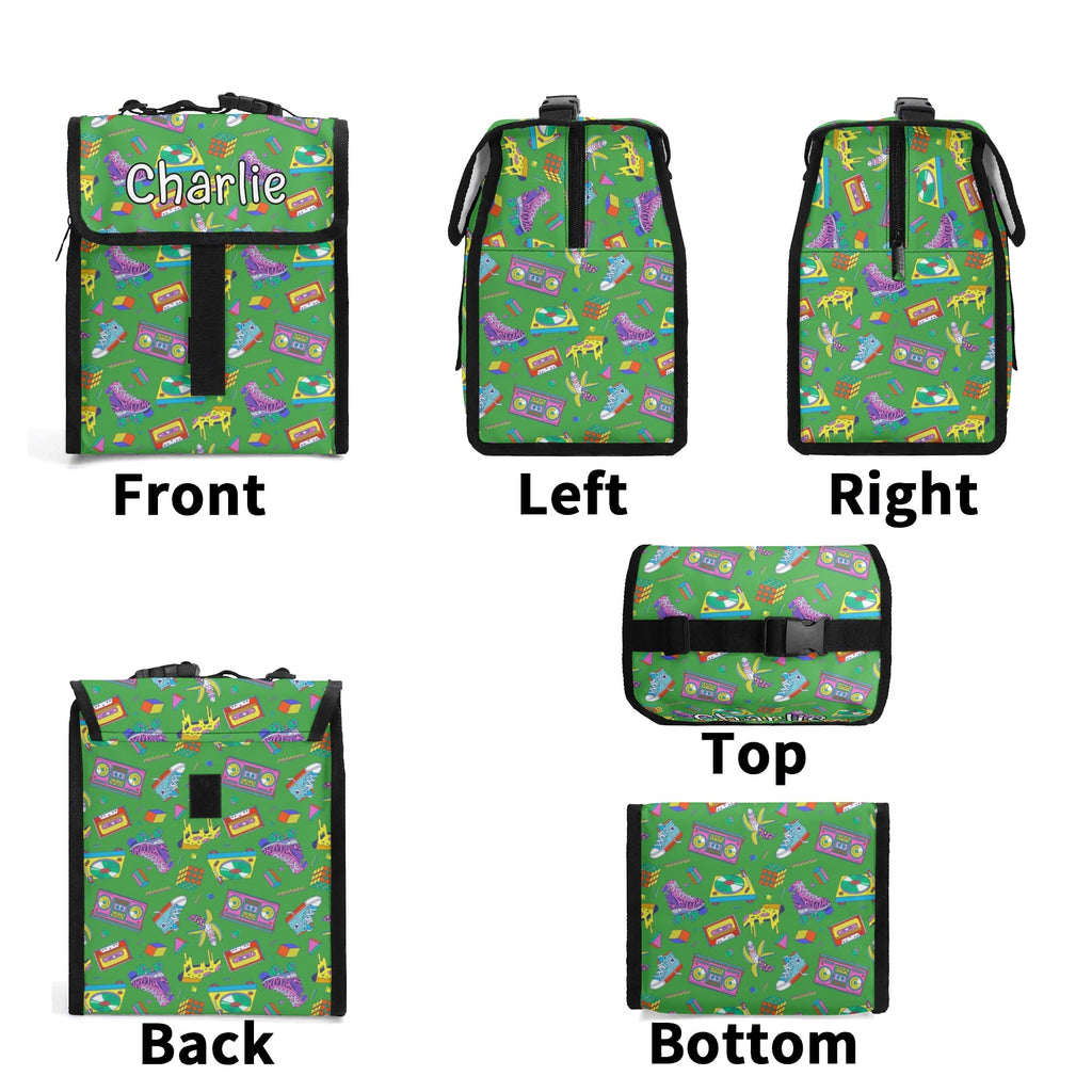Personalised Bright 80s Flip-top Lunch Bag Personalised Flip Top Lunch Bag Printed Offshore Retro