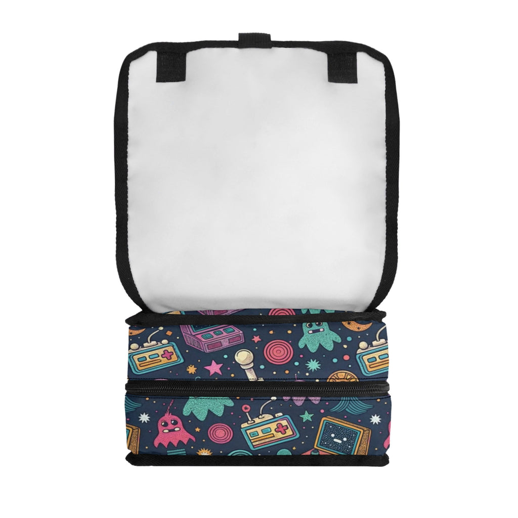 Personalised Space Arcade Flip-top Lunch Bag Personalised Flip Top Lunch Bag Games Printed Offshore Retro Space