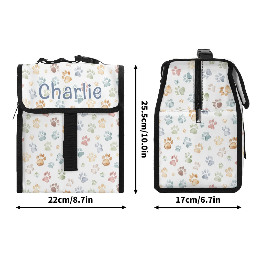 Personalised Paw Print Flip-top Lunch Bag Personalised Flip Top Lunch Bag animal Printed Offshore