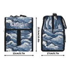 Personalised Japanese Waves Flip-top Lunch Bag Personalised Flip Top Lunch Bag Ocean Printed Offshore