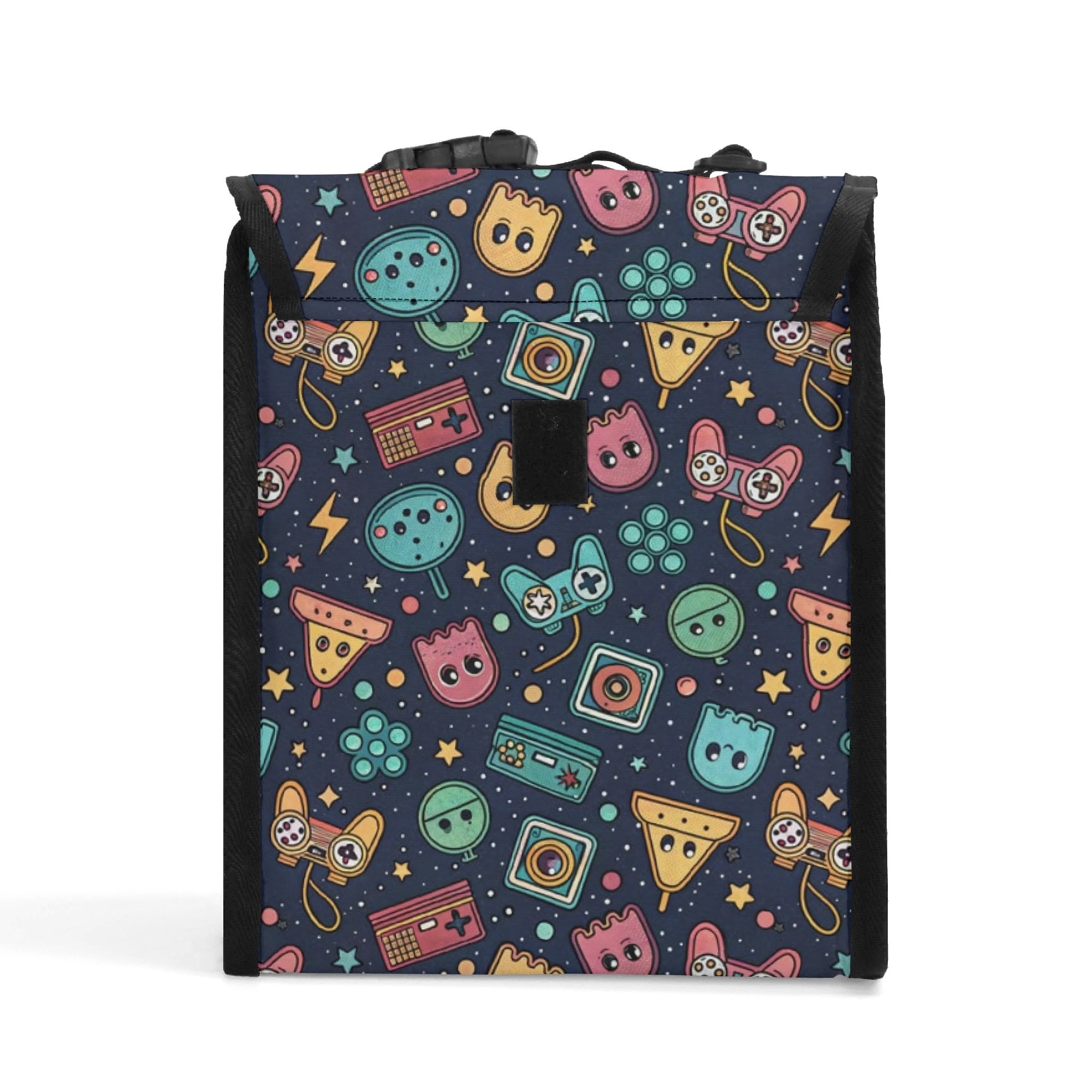 Personalised Video Game Flip-top Lunch Bag Personalised Flip Top Lunch Bag Games Printed Offshore Retro