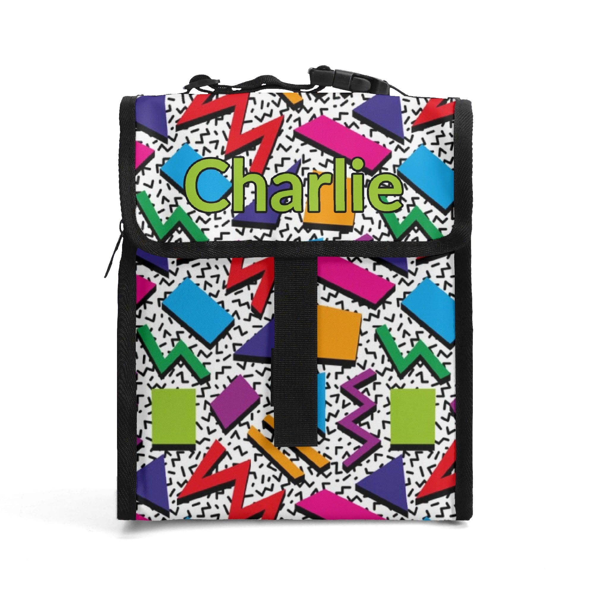 Personalised Graphic 80s Flip-top Lunch Bag Default Title Personalised Flip Top Lunch Bag Printed Offshore Retro