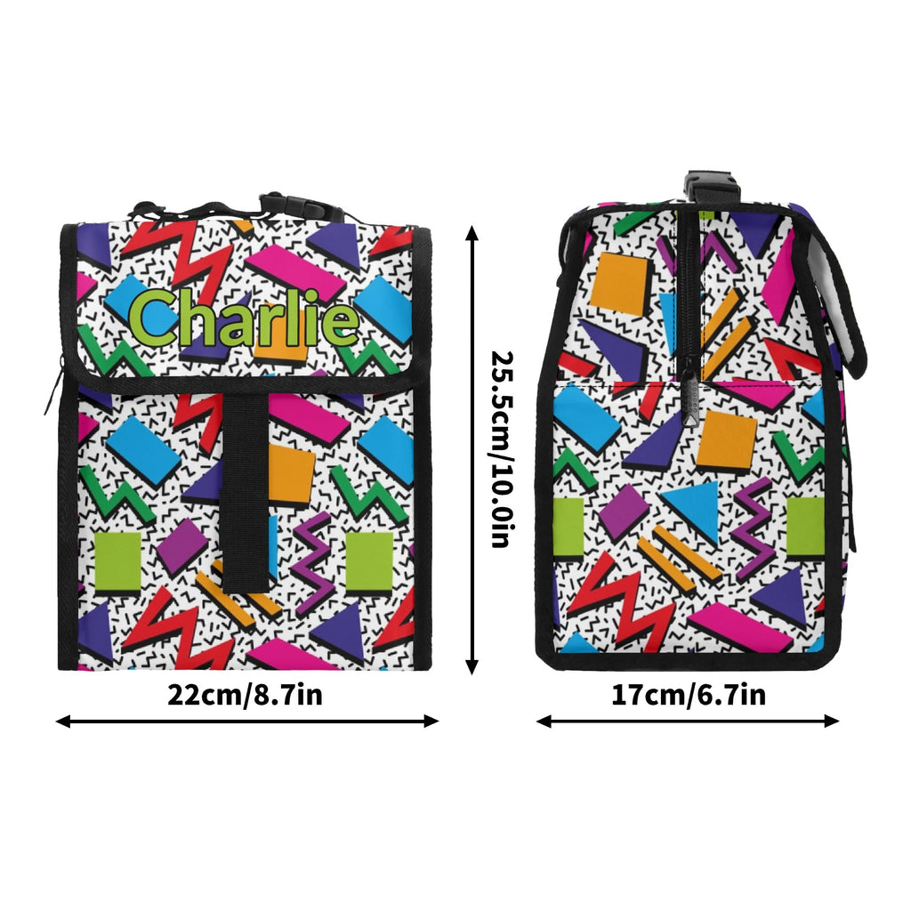 Personalised Graphic 80s Flip-top Lunch Bag Personalised Flip Top Lunch Bag Printed Offshore Retro