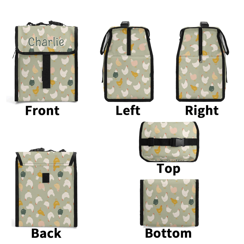 Personalised Chicken Life Flip-top Lunch Bag Personalised Flip Top Lunch Bag animal Printed Offshore