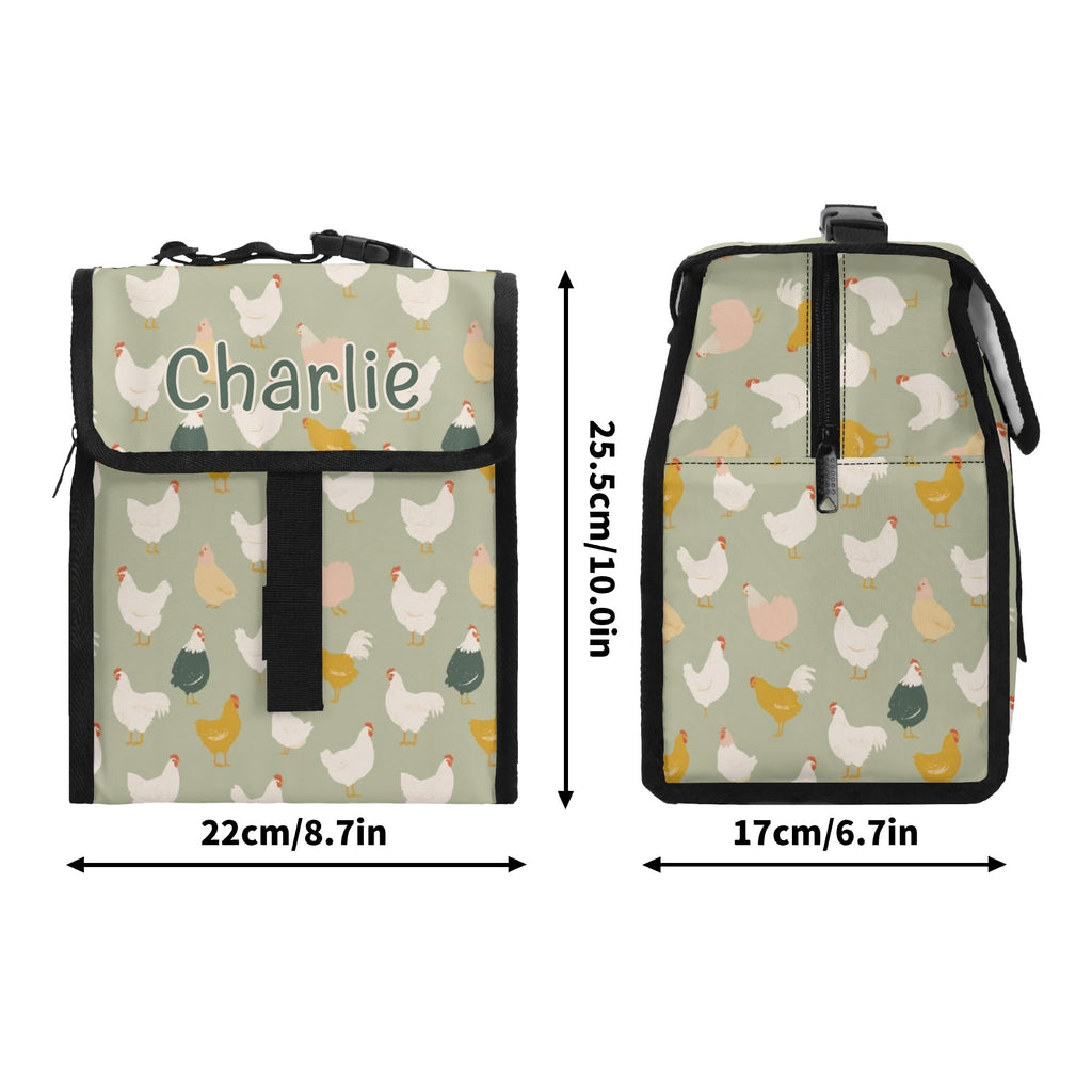 Personalised Chicken Life Flip-top Lunch Bag Personalised Flip Top Lunch Bag animal Printed Offshore