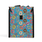 Personalised Doughnuts On Blue Flip-top Lunch Bag Personalised Flip Top Lunch Bag Food Printed Offshore