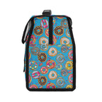 Personalised Doughnuts On Blue Flip-top Lunch Bag Personalised Flip Top Lunch Bag Food Printed Offshore