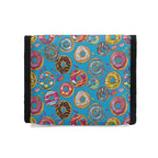 Personalised Doughnuts On Blue Flip-top Lunch Bag Personalised Flip Top Lunch Bag Food Printed Offshore