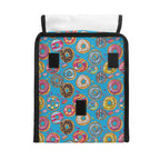 Personalised Doughnuts On Blue Flip-top Lunch Bag Personalised Flip Top Lunch Bag Food Printed Offshore