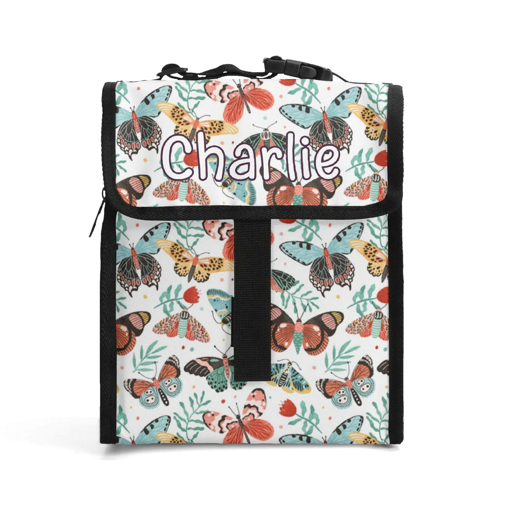 Personalised Pretty Moths And Butterflies Flip-top Lunch Bag Default Title Personalised Flip Top Lunch Bag animal Printed Offshore