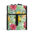 Personalised Tropical Flower On White Flip-top Lunch Bag Default Title Personalised Flip Top Lunch Bag Plants Printed Offshore