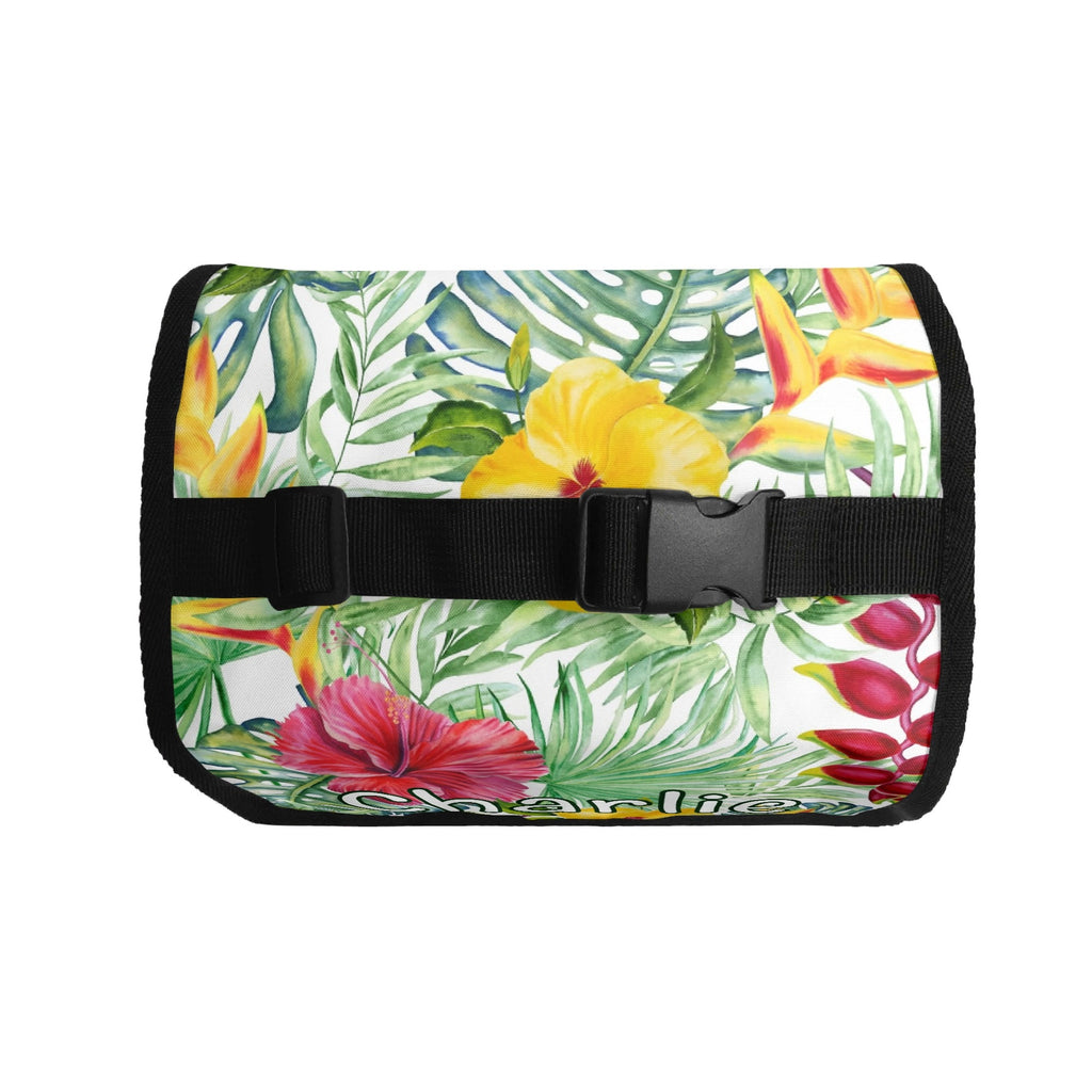 Personalised Tropical Flower On White Flip-top Lunch Bag Personalised Flip Top Lunch Bag Plants Printed Offshore