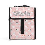 Personalised Pink Cats Flip-top Lunch Bag Default Title Personalised Flip Top Lunch Bag animal Printed Offshore