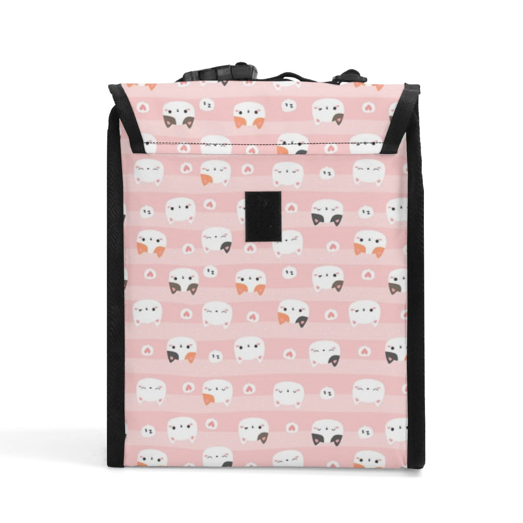 Personalised Pink Cats Flip-top Lunch Bag Personalised Flip Top Lunch Bag animal Printed Offshore