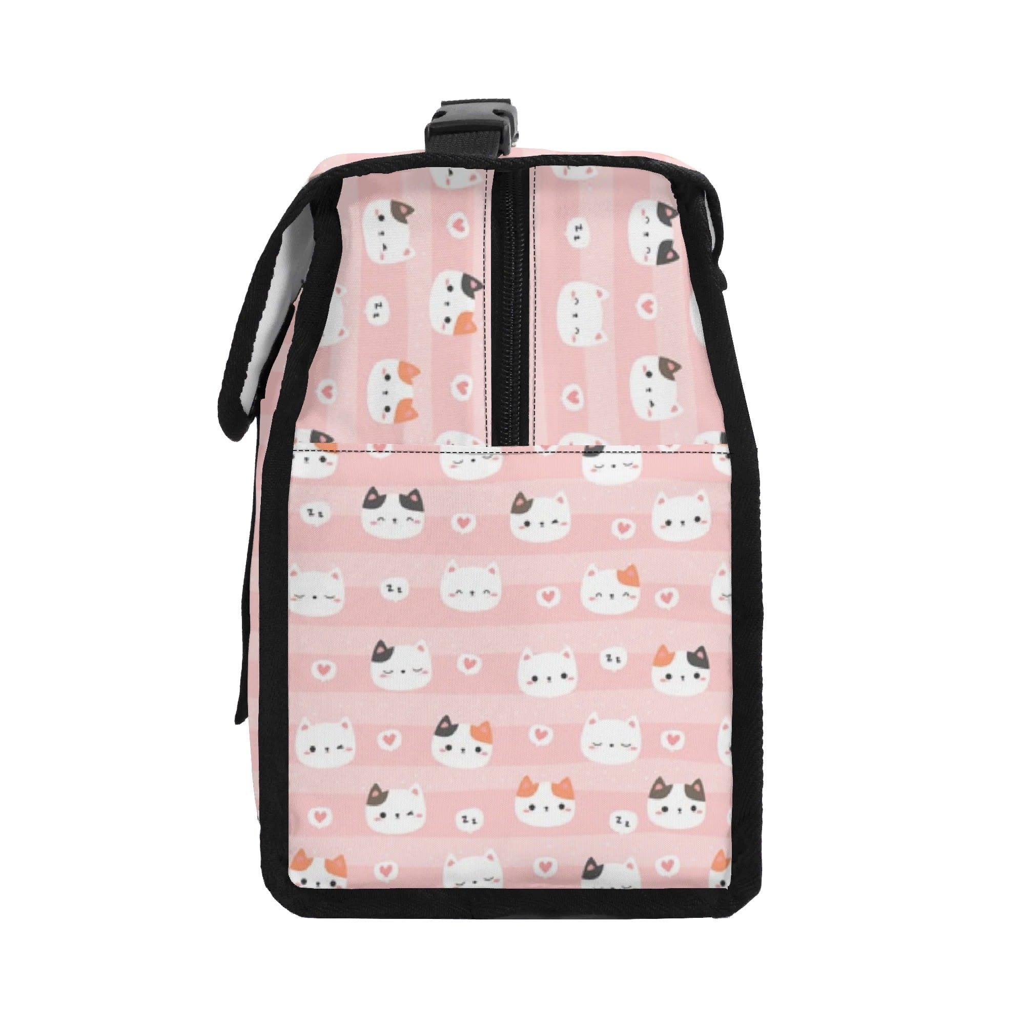 Personalised Pink Cats Flip-top Lunch Bag Personalised Flip Top Lunch Bag animal Printed Offshore