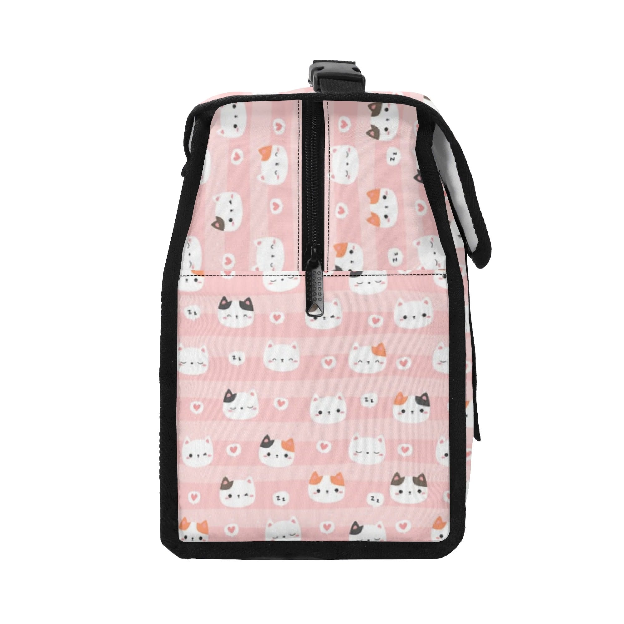 Personalised Pink Cats Flip-top Lunch Bag Personalised Flip Top Lunch Bag animal Printed Offshore