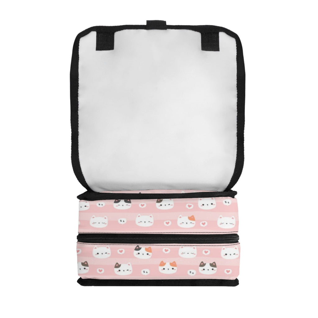 Personalised Pink Cats Flip-top Lunch Bag Personalised Flip Top Lunch Bag animal Printed Offshore