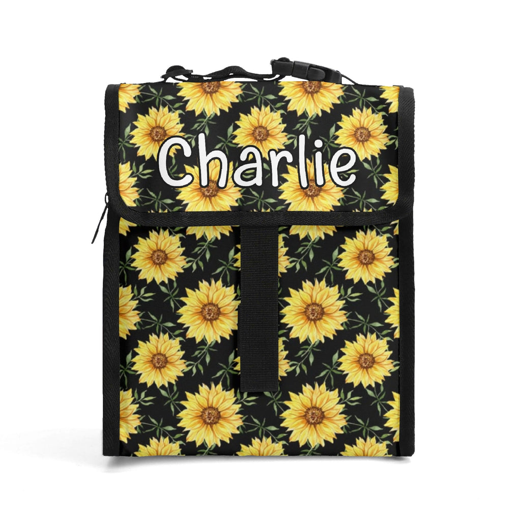Personalised Painted Sunflower Flip-top Lunch Bag Default Title Personalised Flip Top Lunch Bag Plants Printed Offshore