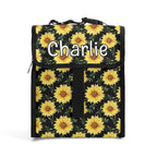 Personalised Painted Sunflower Flip-top Lunch Bag Default Title Personalised Flip Top Lunch Bag Plants Printed Offshore