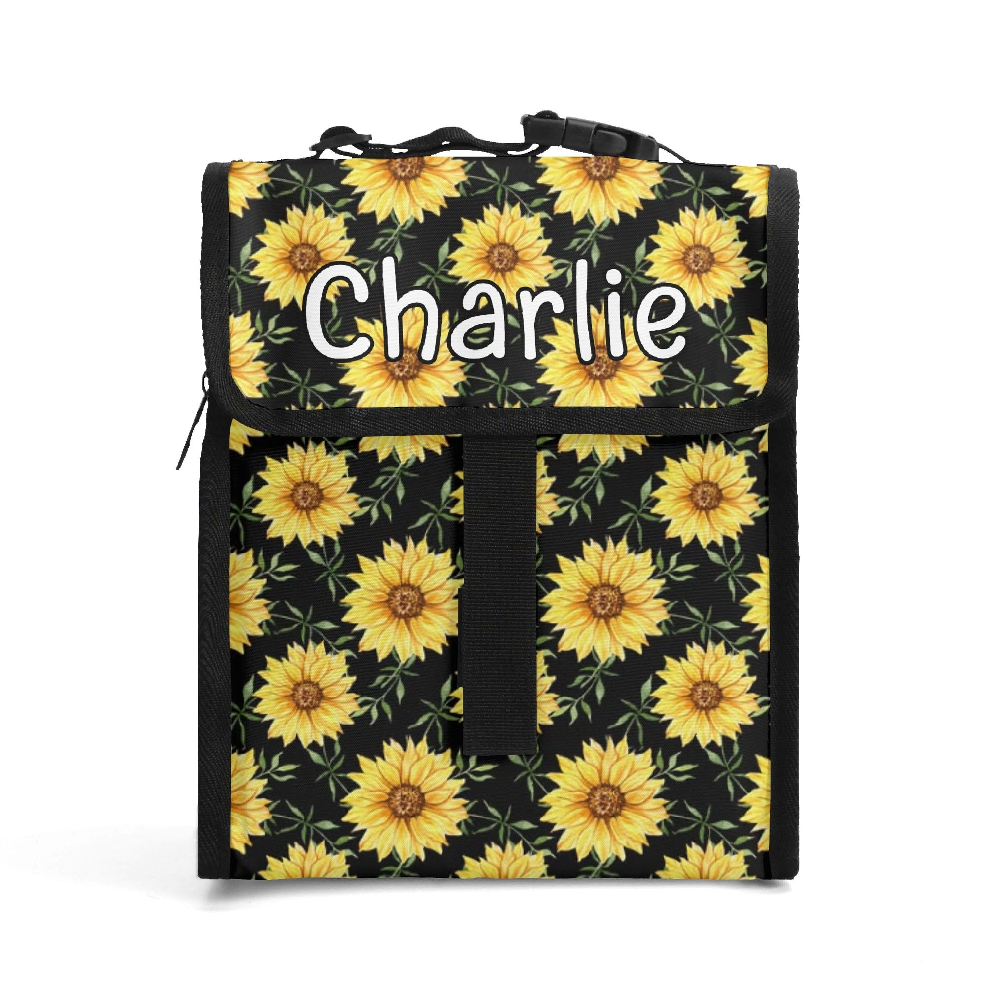Personalised Painted Sunflower Flip-top Lunch Bag Default Title Personalised Flip Top Lunch Bag Plants Printed Offshore