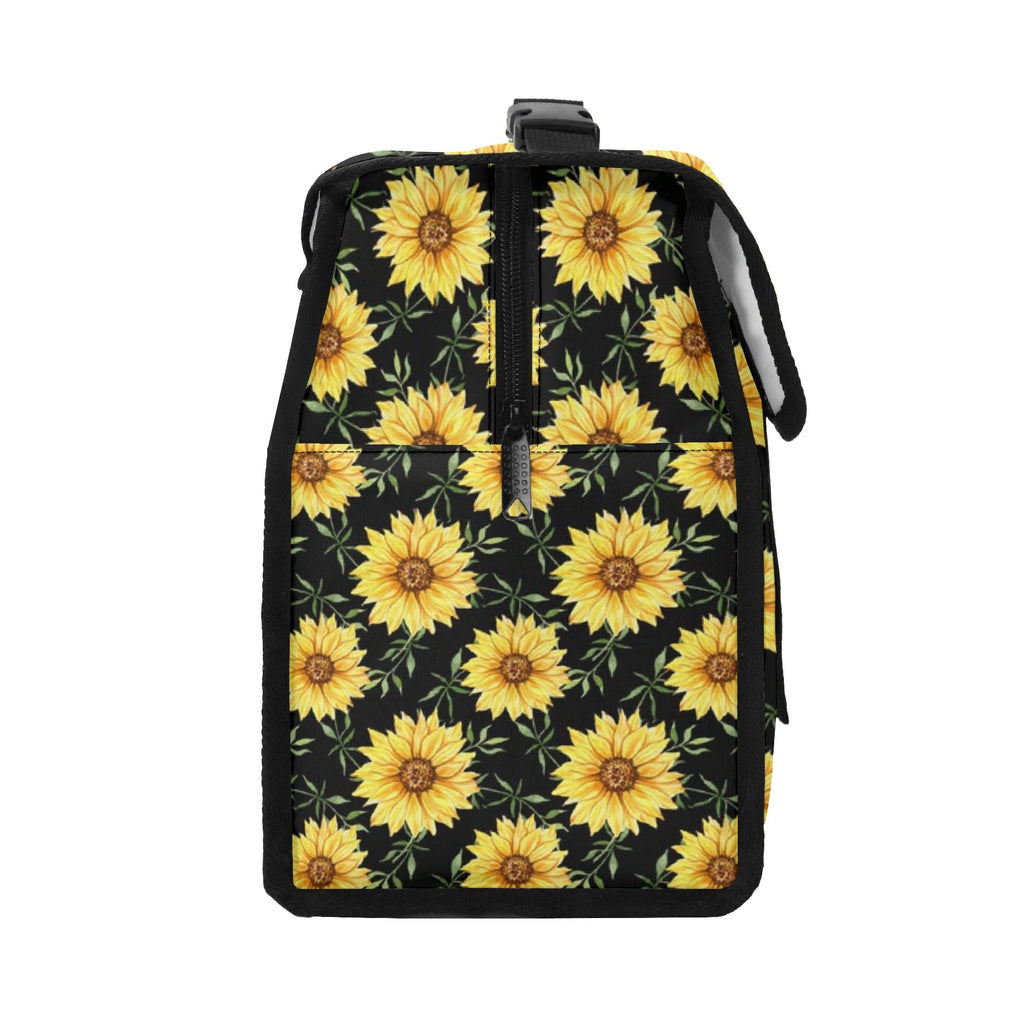 Personalised Painted Sunflower Flip-top Lunch Bag Personalised Flip Top Lunch Bag Plants Printed Offshore