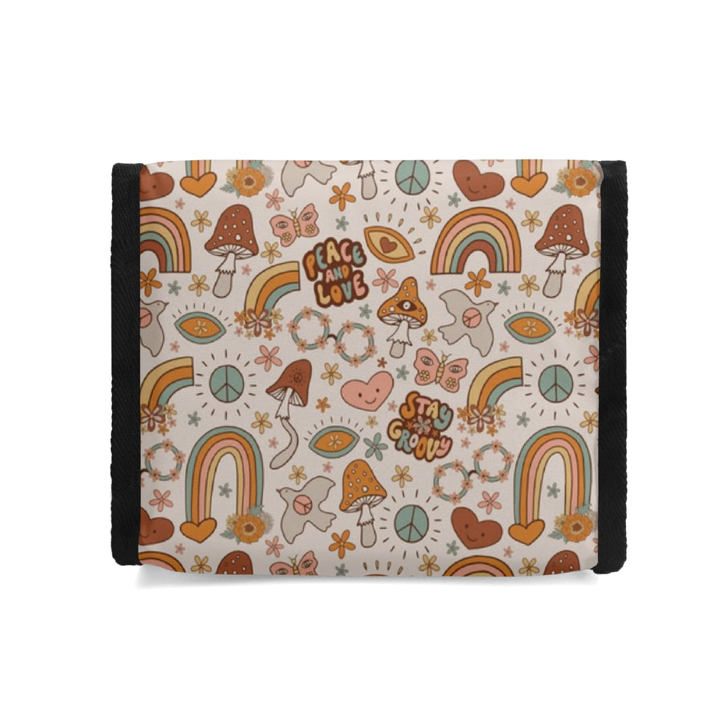 Personalised Peace And Love Flip-top Lunch Bag Personalised Flip Top Lunch Bag Printed Offshore Retro