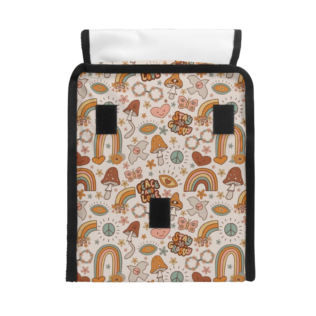 Personalised Peace And Love Flip-top Lunch Bag Personalised Flip Top Lunch Bag Printed Offshore Retro