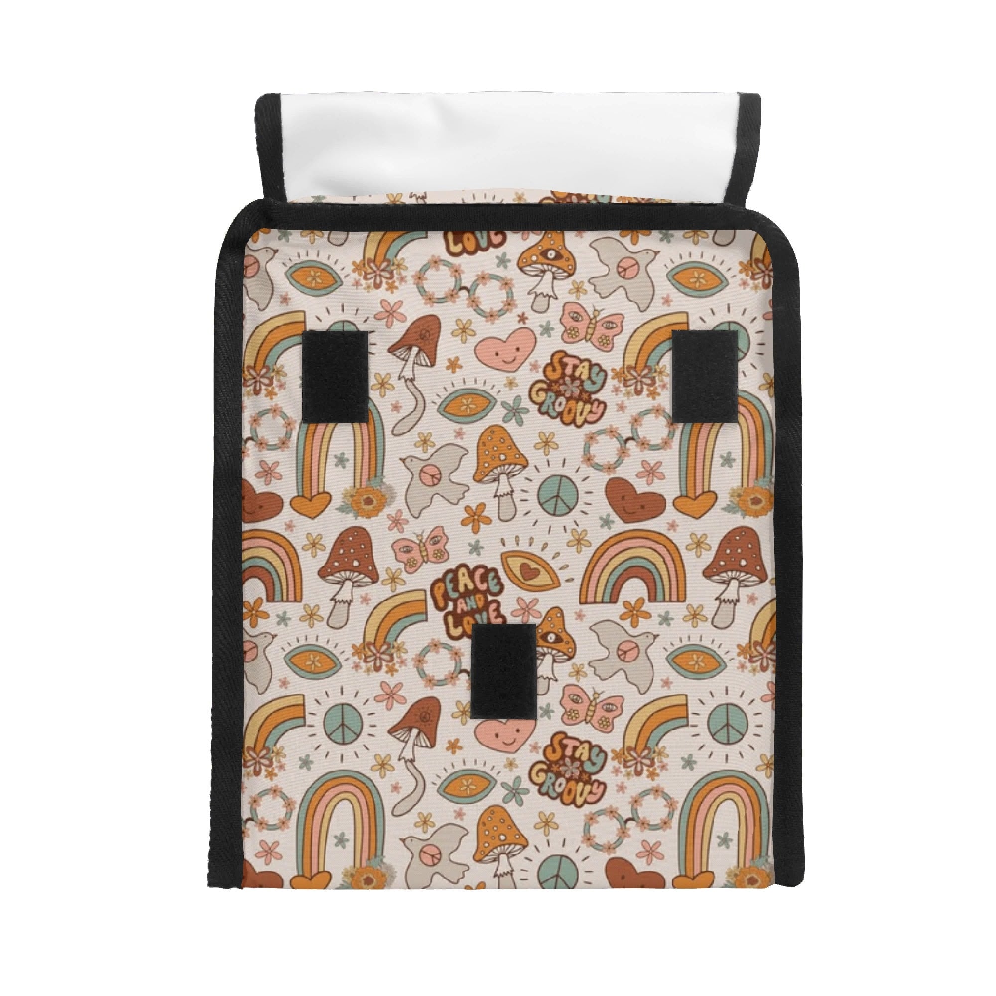 Personalised Peace And Love Flip-top Lunch Bag Personalised Flip Top Lunch Bag Printed Offshore Retro