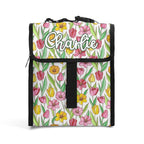 Personalised Pink And Yellow Floral Flip-top Lunch Bag Default Title Personalised Flip Top Lunch Bag Plants Printed Offshore