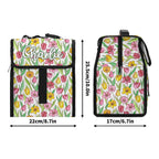 Personalised Pink And Yellow Floral Flip-top Lunch Bag Personalised Flip Top Lunch Bag Plants Printed Offshore