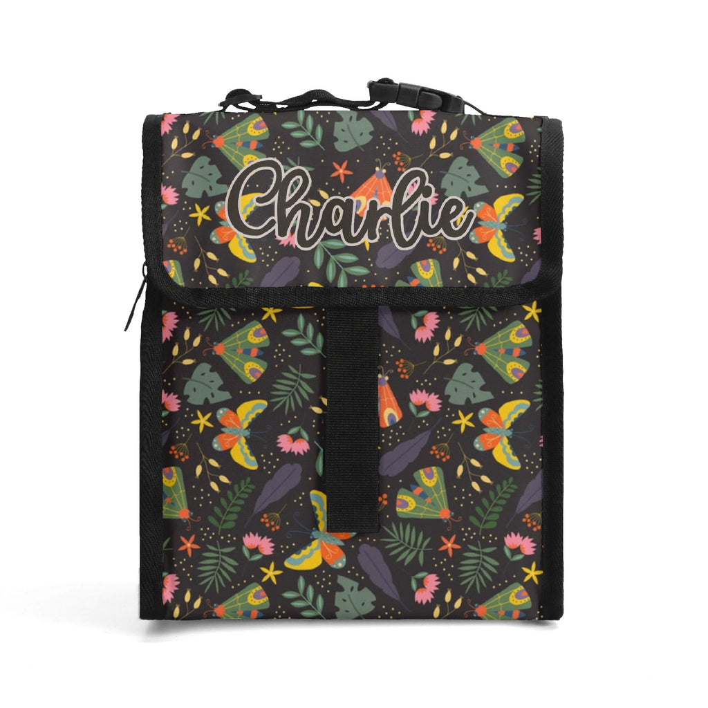 Personalised Dark Butterfly Flip-top Lunch Bag Default Title Personalised Flip Top Lunch Bag animal Printed Offshore
