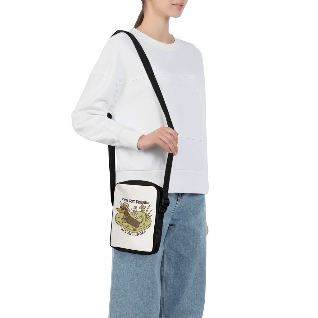 Dachshund, Ive Got Friends In Low Places Cross-Body Bag Cross Body Bag animal Printed Offshore