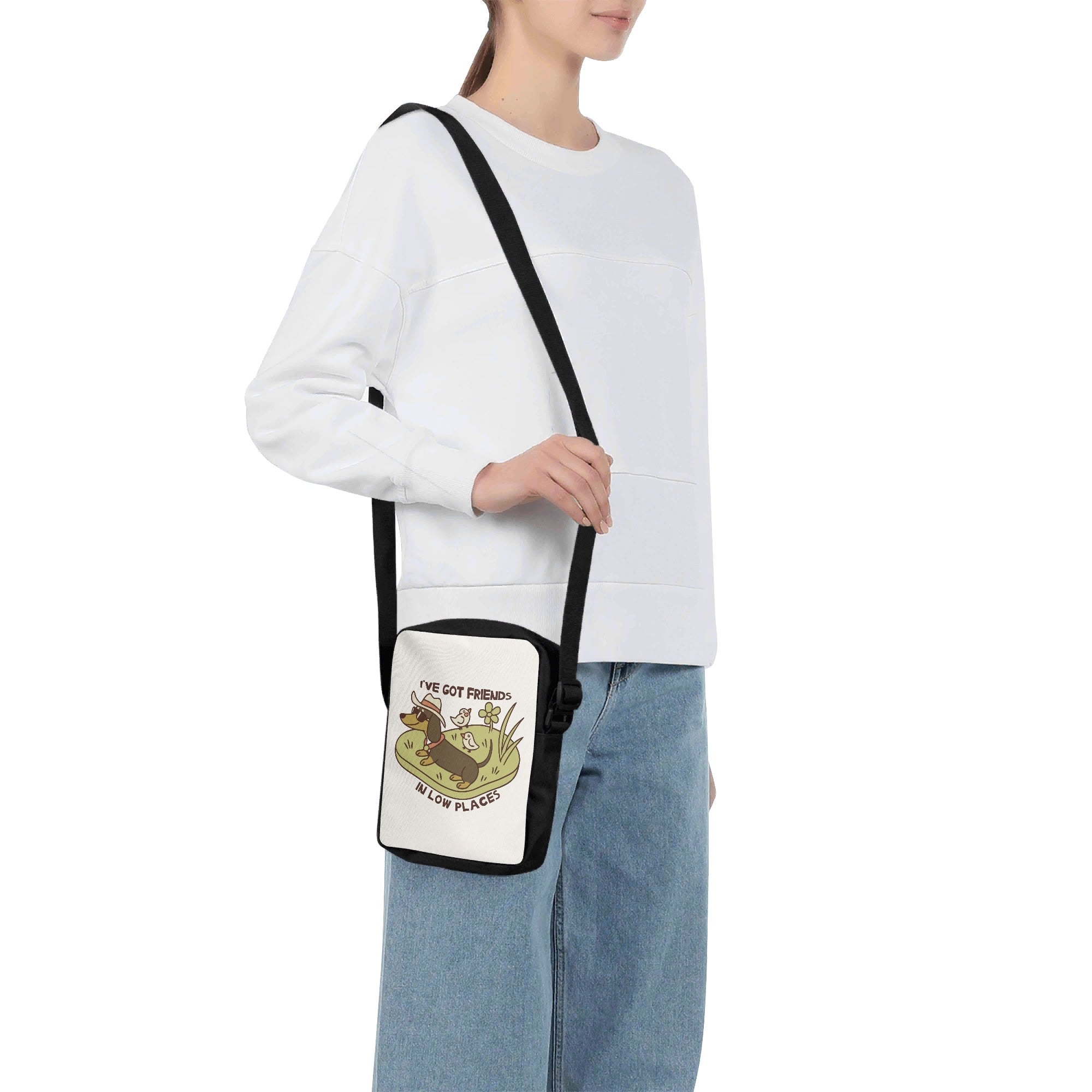 Dachshund, Ive Got Friends In Low Places Cross-Body Bag Cross Body Bag animal Printed Offshore