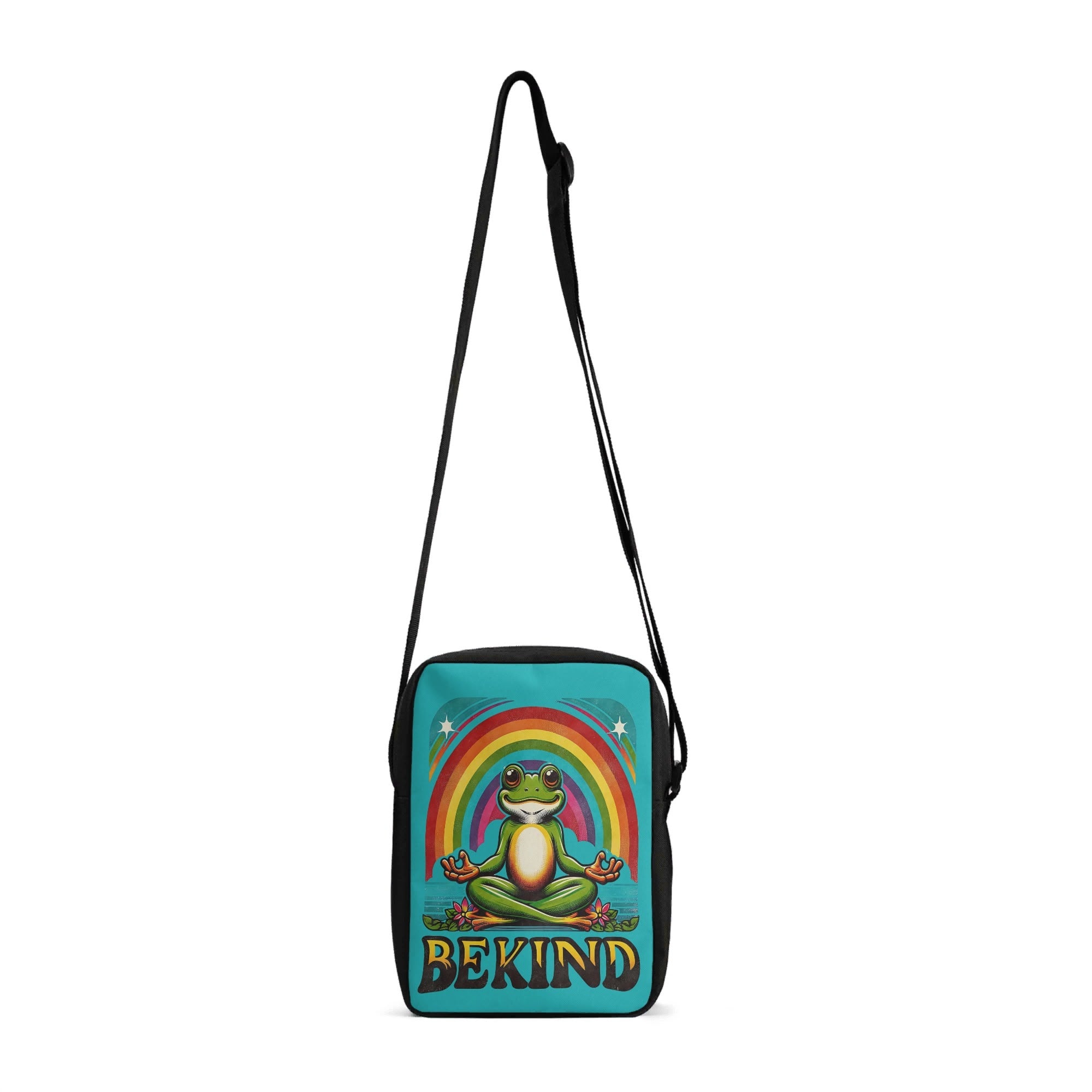 Be Kind, Meditating Rainbow Frog Cross-Body Bag Default Title Cross Body Bag animal Kindness Printed Offshore