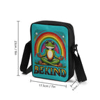 Be Kind, Meditating Rainbow Frog Cross-Body Bag Cross Body Bag animal Kindness Printed Offshore