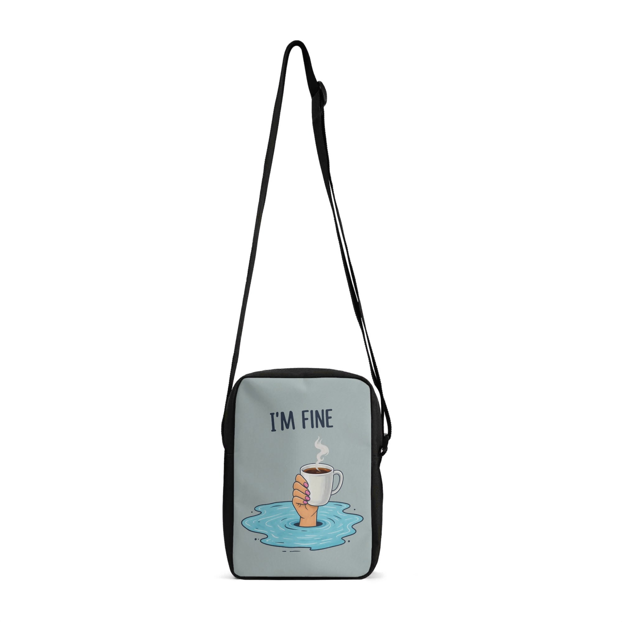Im Fine, Drowning Coffee Cross-Body Bag Default Title Cross Body Bag Coffee Printed Offshore