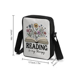 Reading Is My Therapy, Book With Flowers Cross-Body Bag Cross Body Bag Printed Offshore Reading