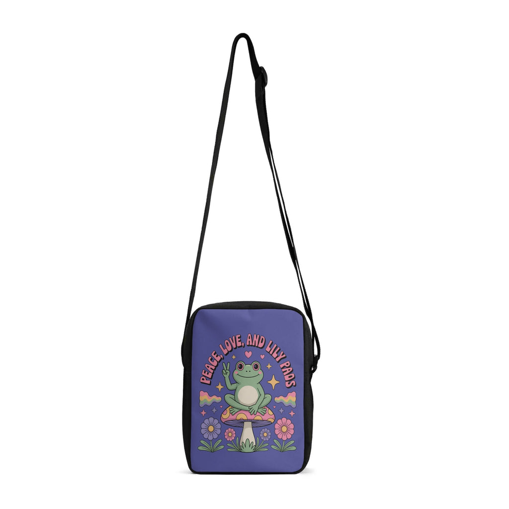 Peace Love And Lily Pads, Frog Cross-Body Bag Default Title Cross Body Bag Positivity Printed Offshore