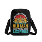 Never Underestimate An Old Man With A Saxophone Cross-Body Bag Cross Body Bag Music Printed Offshore