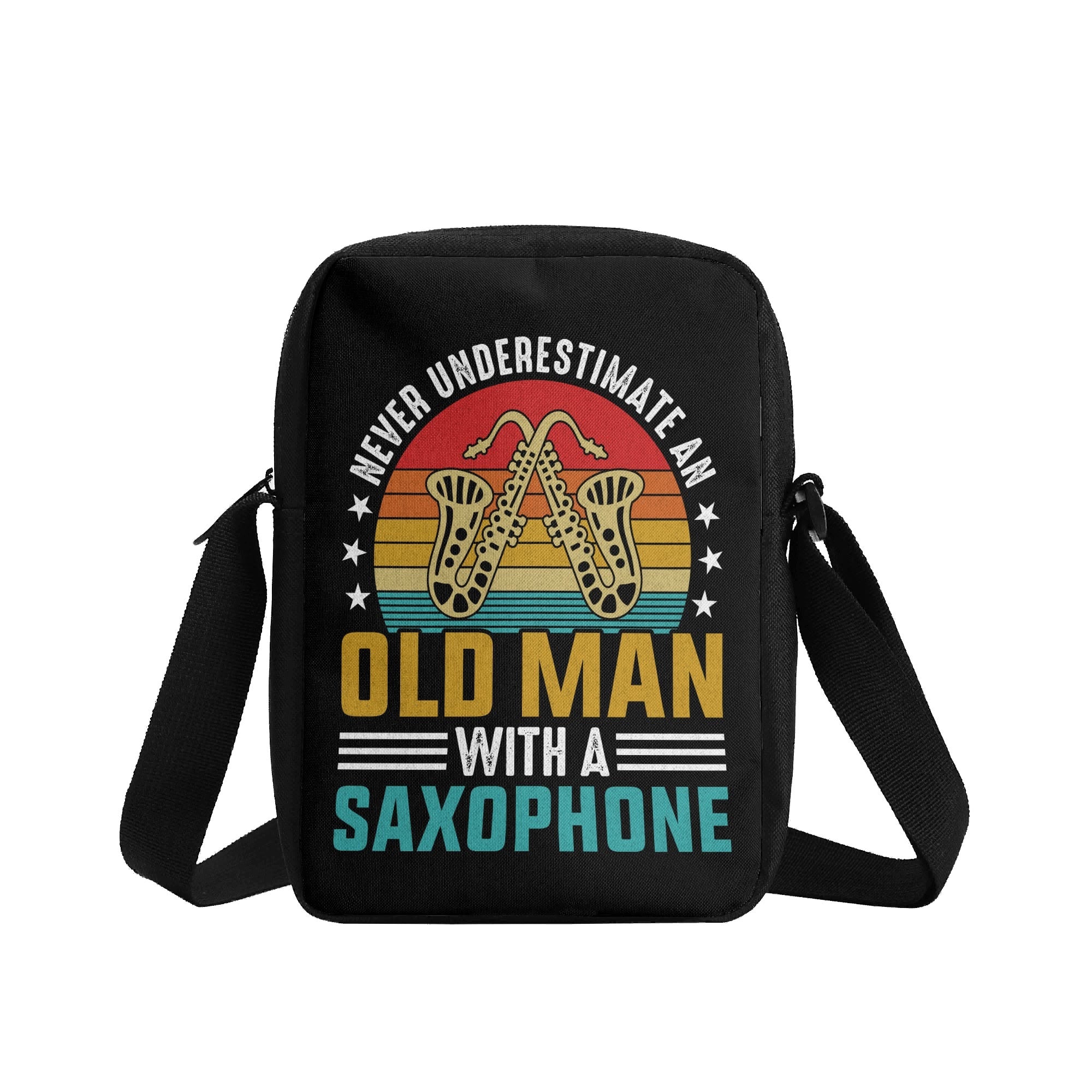Never Underestimate An Old Man With A Saxophone Cross-Body Bag Cross Body Bag Music Printed Offshore