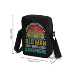 Never Underestimate An Old Man With A Saxophone Cross-Body Bag Cross Body Bag Music Printed Offshore