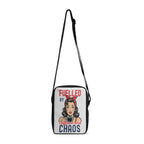 Fuelled By Caffeine And Chaos, Retro Woman Cross-Body Bag Default Title Cross Body Bag Coffee Printed Offshore