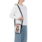 Fuelled By Caffeine And Chaos, Retro Woman Cross-Body Bag Cross Body Bag Coffee Printed Offshore