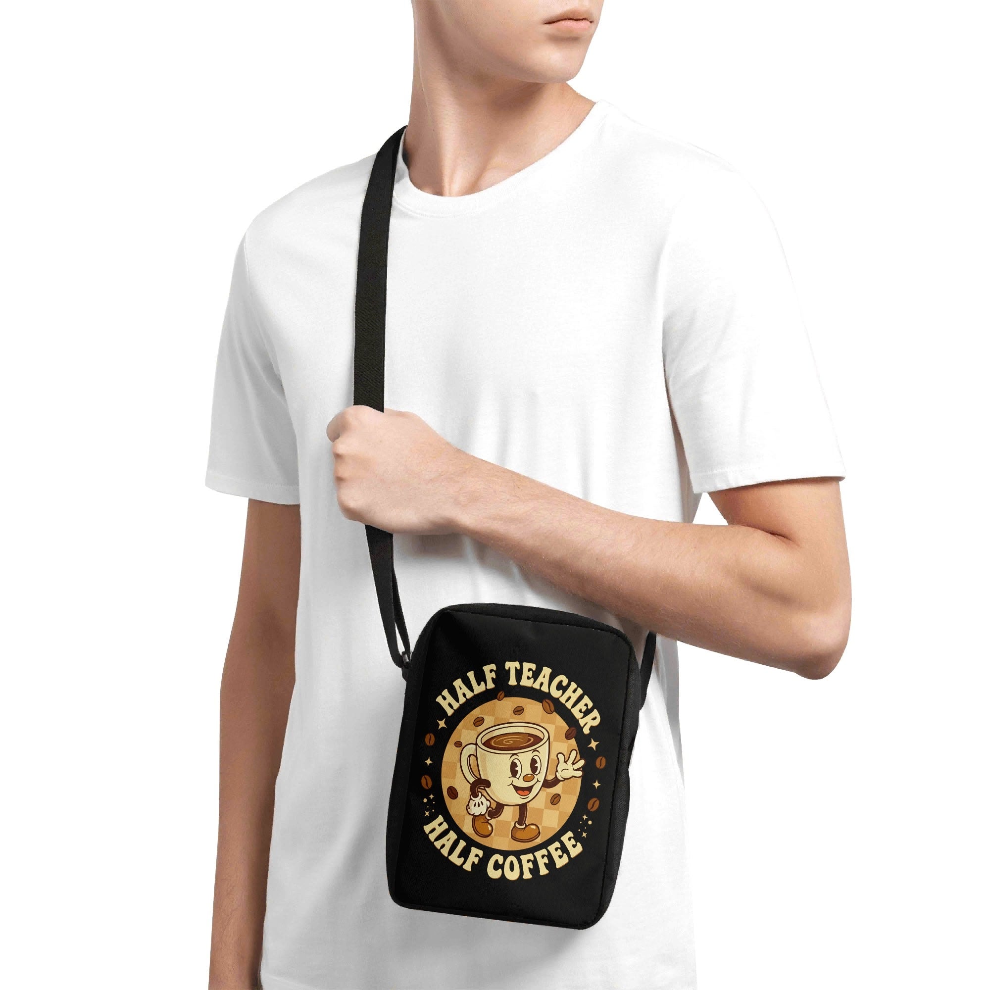 Half Teacher Half Coffee Cross-Body Bag Cross Body Bag Coffee Printed Offshore Teaching