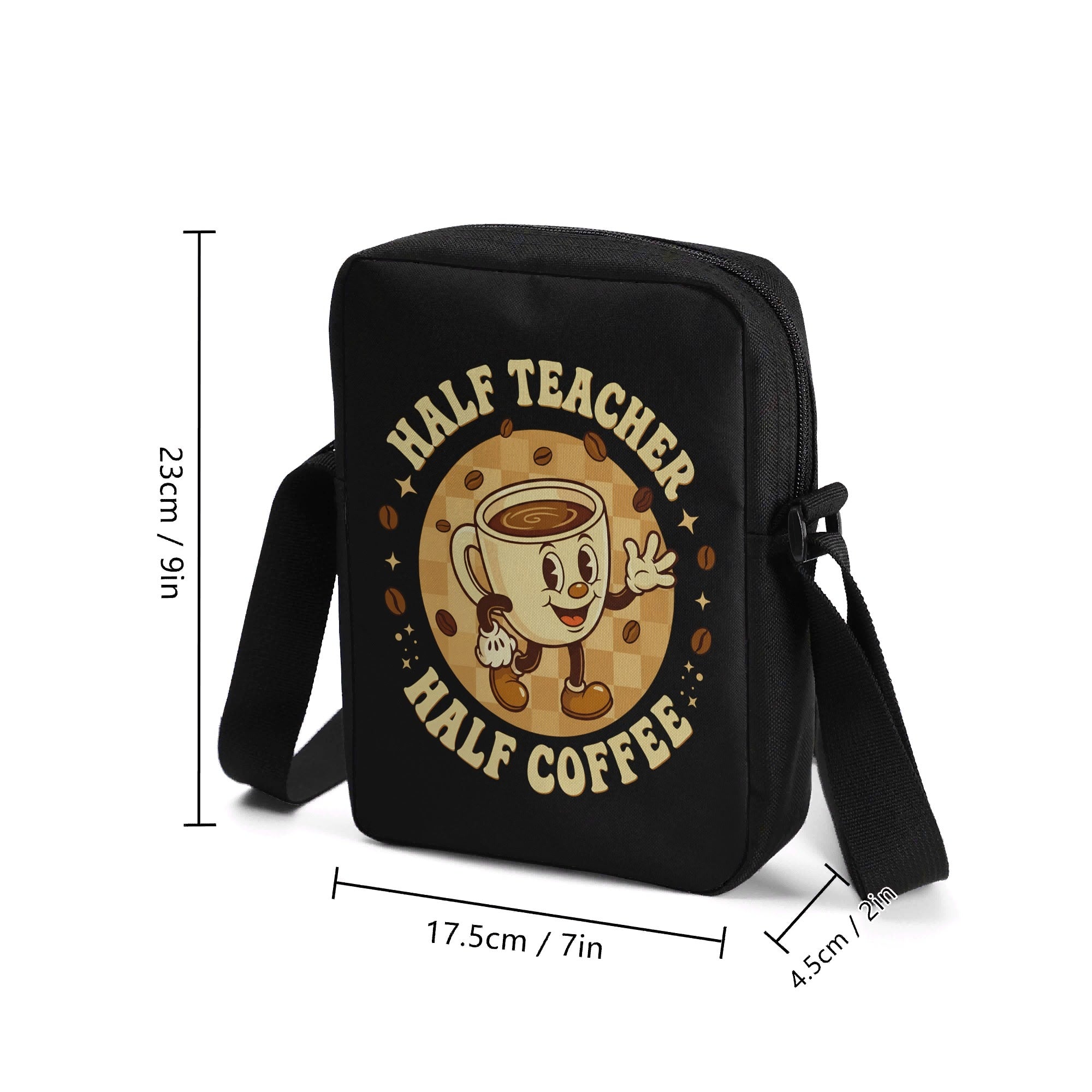 Half Teacher Half Coffee Cross-Body Bag Cross Body Bag Coffee Printed Offshore Teaching