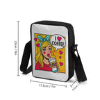 I Love Coffee, Retro Pop Art Cross-Body Bag Cross Body Bag Coffee Printed Offshore Retro