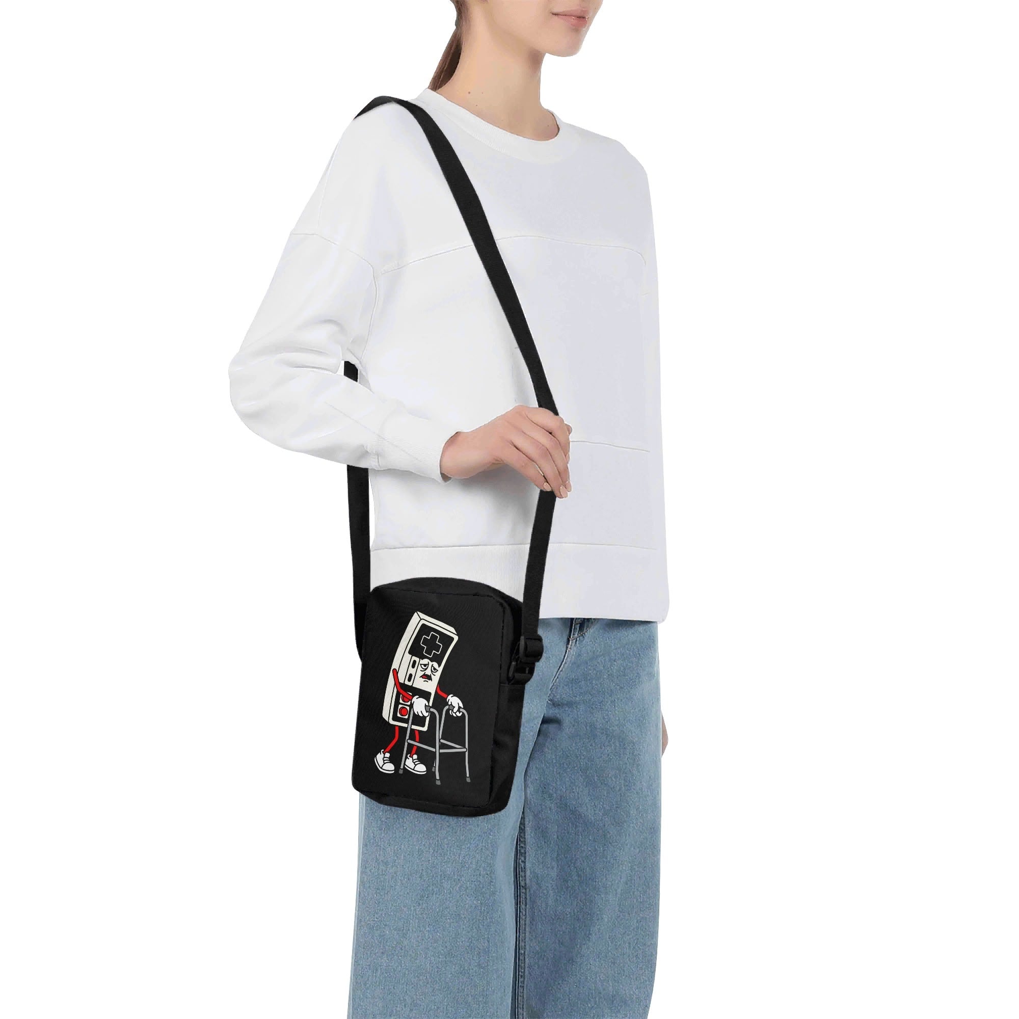 Retro Gamer, Walking Frame Cross-Body Bag Cross Body Bag Games Printed Offshore