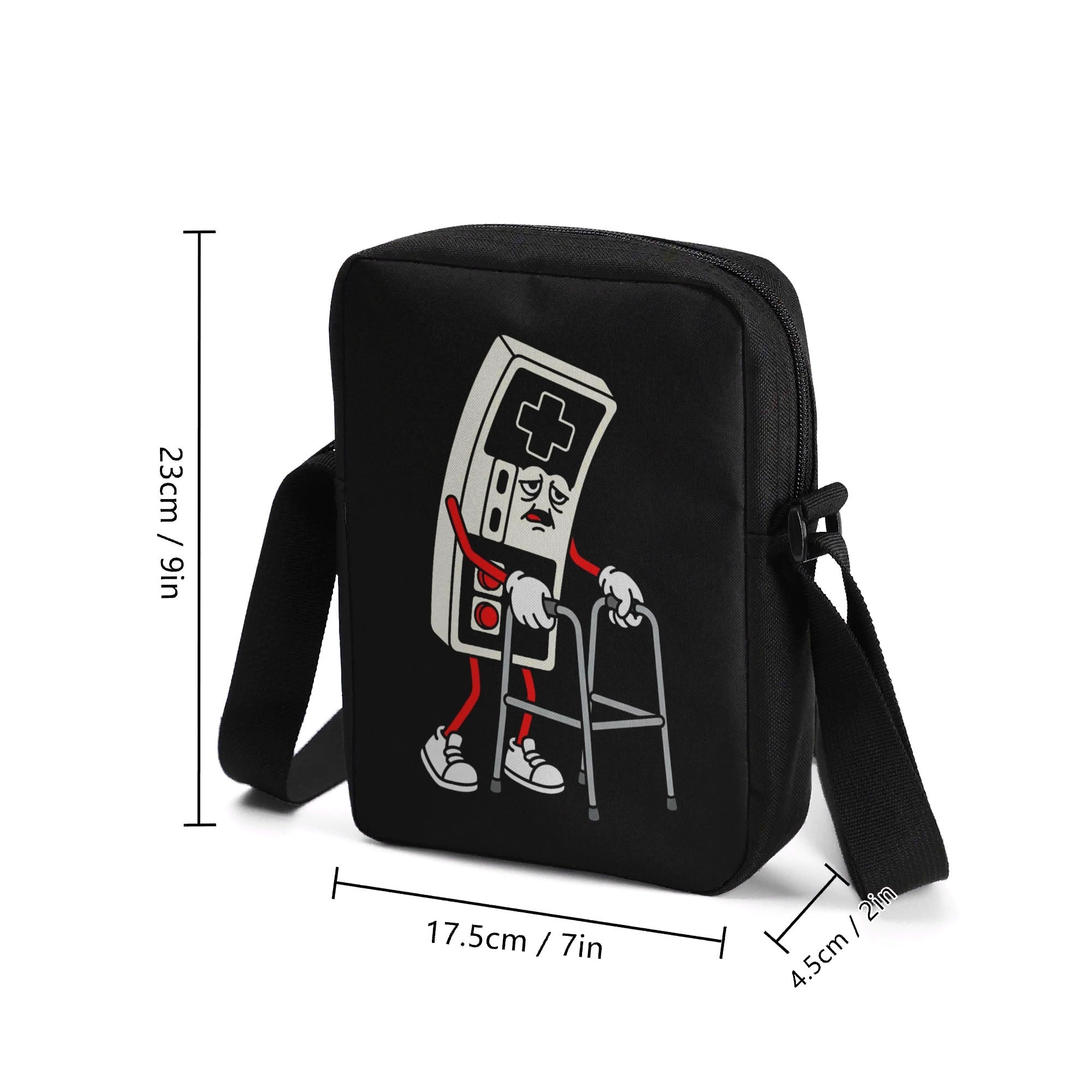 Retro Gamer, Walking Frame Cross-Body Bag Cross Body Bag Games Printed Offshore