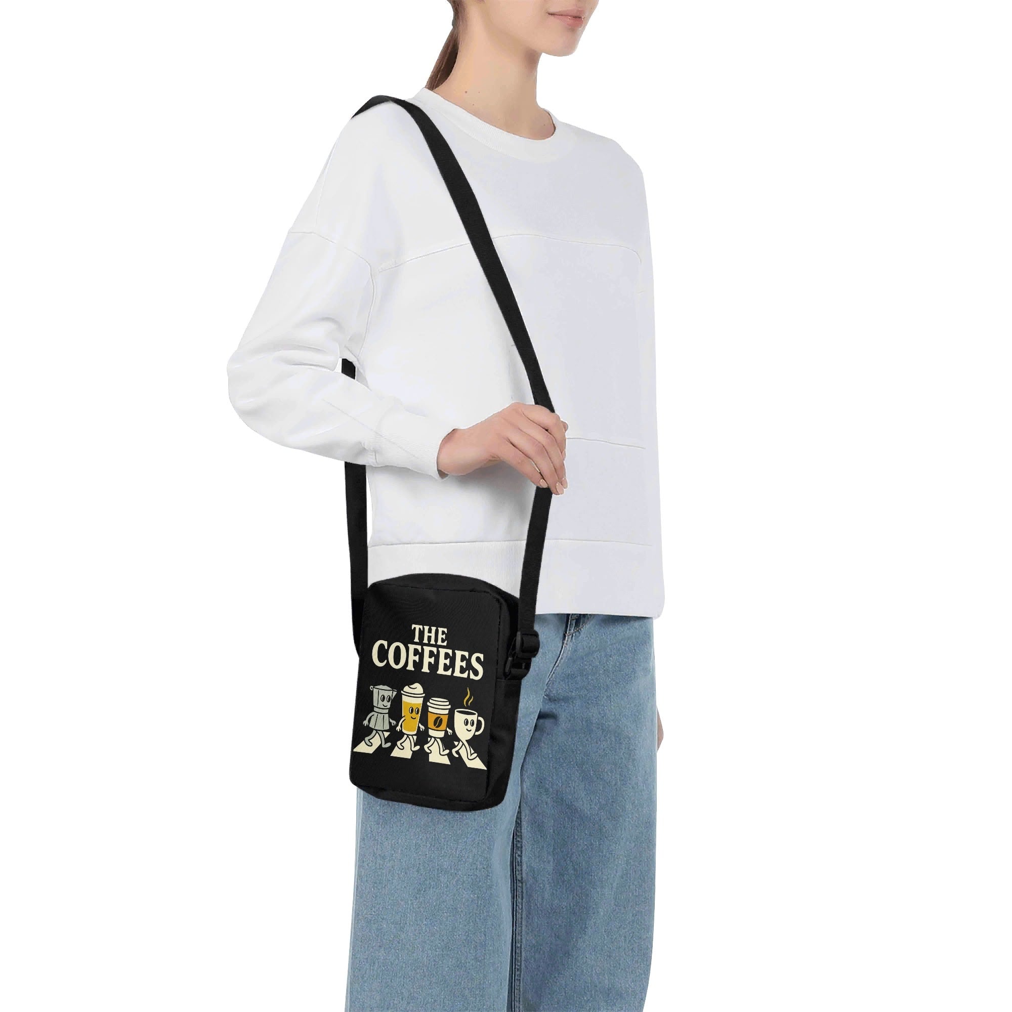 The Coffees, Zebra Crossing Cross-Body Bag Cross Body Bag Coffee Music Printed Offshore
