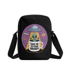Alien, Coffee, UFO, Take Me To Your Brewer Cross-Body Bag Cross Body Bag Coffee Printed Offshore Sci Fi